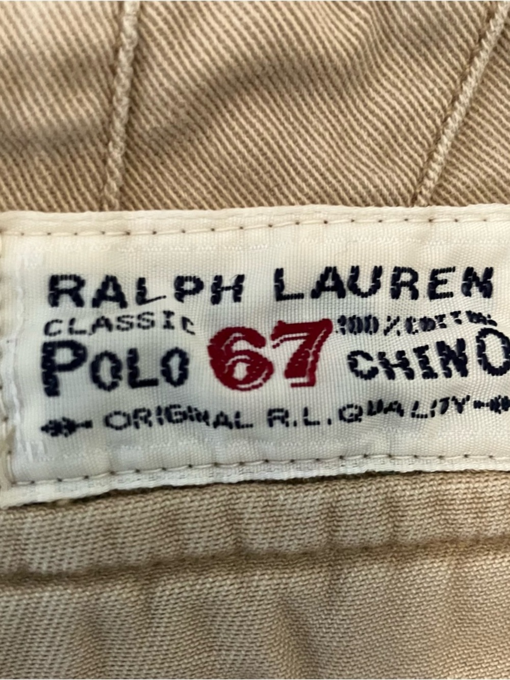 VTG Y2K Polo Ralph Lauren Tan Cargo Pants Polo 67 Chino Size 38x30 90s Read - Picture 5 of 9